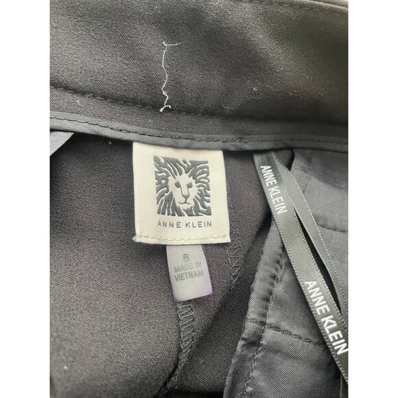 Anne Klein Suit Separates Black Pants Solid Ankle Tapered Zip Mid Rise Size 6 - Picture 3 of 6